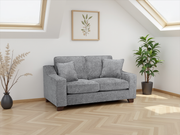 Nebraska Grey Slate Fabric Upholstered 2 Seater Sofa Contemporary Living Room Sofa