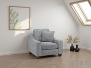 Nebraska Grey Slate Fabric Upholstered Armchair Contemporary Living Room Chair