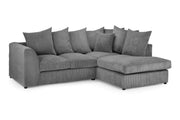 Harley Grey Jumbo Fabric Right Hand Facing Corner Sofa Contemporary Corner Suite