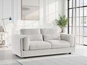 Bari Beige Fabric Upholstered 3 Seater Sofa Contemporary Living Room Sofa