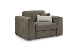 Naples Brown Mocha Chenille Fabric Armchair Luxury Upholstered Living Room Chair