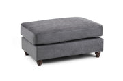 Windsor Grey Fabric Footstool Luxury Upholstered Footstool