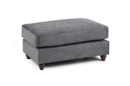 Windsor Grey Fabric Footstool Luxury Upholstered Footstool
