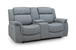 Linden Grey Fabric Electric Recliner 2 Seater Sofa Luxury Reclining Sofa