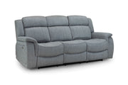 Linden Grey Fabric Electric Recliner 3 Seater Sofa Luxury Reclining Sofa