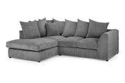 Harley Grey Jumbo Fabric Left Hand Facing Corner Sofa Contemporary Corner Suite