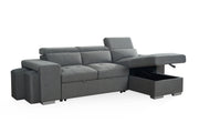 Artemis Grey Fabric Universal Corner Sofa Bed with Storage