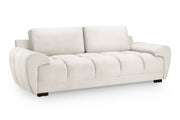 Azzuro Cream Velvet 3 Seater Sofa Bed with Storage