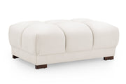 Azzuro Cream Velvet Footstool Luxury Upholstered Footstool