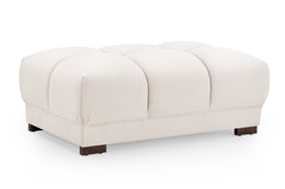 Azzuro Cream Velvet Footstool Luxury Upholstered Footstool