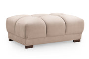 Azzuro Brown Mocha Velvet Footstool Luxury Upholstered Footstool