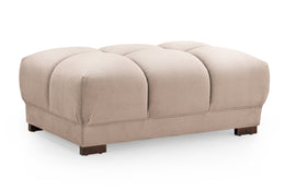 Azzuro Brown Mocha Velvet Footstool Luxury Upholstered Footstool