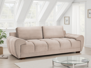 Azzuro Brown Mocha Velvet 3 Seater Sofa Bed with Storage