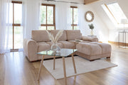 Azzuro Brown Mocha Velvet Universal Corner Sofa Bed with Storage