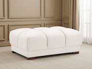 Azzuro Cream Velvet Footstool Luxury Upholstered Footstool