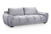 Azzuro Grey Velvet 3 Seater Sofa Bed with Storage