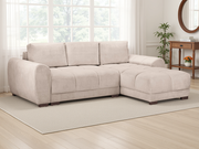 Azzuro Brown Mocha Velvet Universal Corner Sofa Bed with Storage