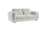 Bari Beige Fabric Upholstered 3 Seater Sofa Contemporary Living Room Sofa