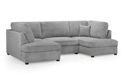 Carnaby Grey Bouclé Fabric U Shape Corner Sofa Luxury Corner Suite