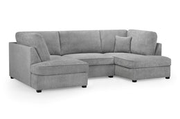 Carnaby Grey Bouclé Fabric U Shape Corner Sofa Luxury Corner Suite
