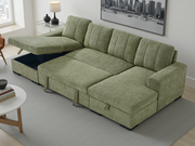 Como Sofabed Green U Shape Corner