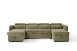Capri Sofabed Green U Shape Corner