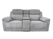 Owen Grey Fabric Electric Recliner 2 Seater Sofa with Wireless Charger & Cup Holders