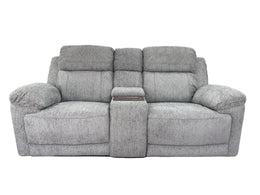 Owen Grey Fabric Electric Recliner 2 Seater Sofa with Wireless Charger & Cup Holders