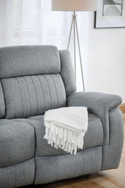 Linden Grey Fabric Electric Recliner 3 Seater Sofa Luxury Reclining Sofa