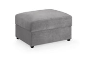 Mirabel Grey Velvet Footstool Luxury Upholstered Footstool