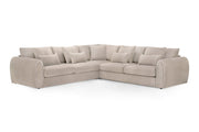 Mirabel Brown Mocha Velvet Large Corner Sofa Luxury Fabric Corner Sofa