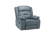 Novie Grey Fabric Recliner Armchair Manual Reclining Living Room Chair