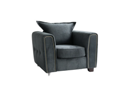 Serena Charcoal Black Fabric Upholstered Armchair Modern Living Room Chair