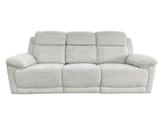 Owen Beige Fabric Electric Recliner 3 Seater Sofa with Wireless Charger & Cup Holders