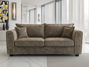 Serena Brown Fabric Upholstered 3 Seater Sofa Modern Living Room Sofa