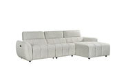 Turin Silver Fabric Electric Recliner Right Hand Corner Sofa
