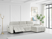Turin Silver Fabric Electric Recliner Right Hand Corner Sofa
