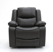 Harald Grey Faux Leather Electric Recliner Armchair with USB-C Charging Ports