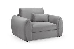 Mirabel Grey Velvet Armchair Luxury Upholstered Living Room Chair