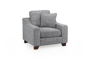 Nebraska Grey Slate Fabric Upholstered Armchair Contemporary Living Room Chair