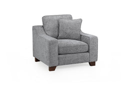 Nebraska Grey Slate Fabric Upholstered Armchair Contemporary Living Room Chair