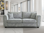 Grey 3 Seater Sofa with Metal Trim & Quilted Detail
